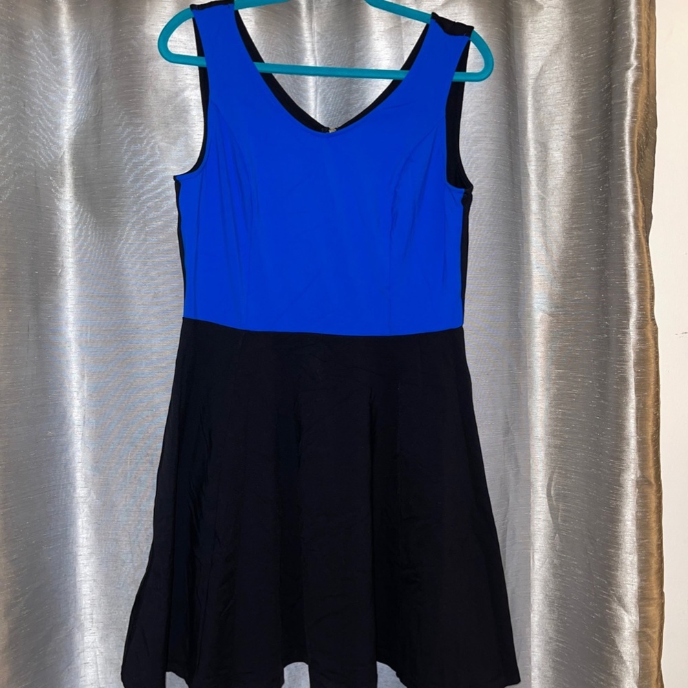 Cynthia Rowley Black & Blue A-Line Dress [Size L]